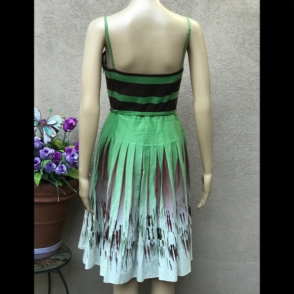 BCBGmaxazria green cotton dress size small - Picture 4 of 8